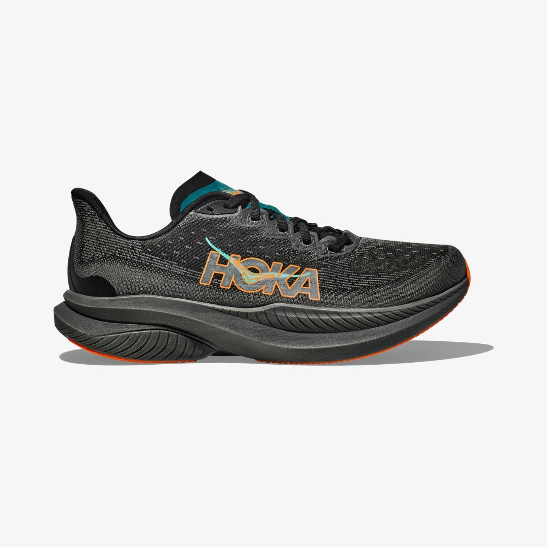 Hoka Men s Mach 6 Black Electric Tangerine 10.5